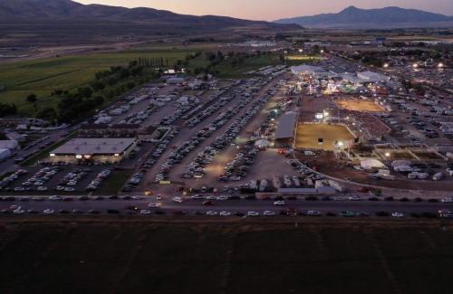 Parking at Box Elder County Fairgrounds in Tremonton, Utah 