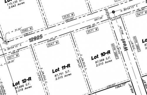 Partial image of a subdivision plat