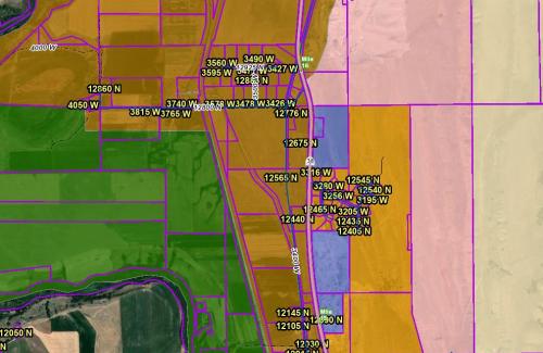 Partial image of Box Elder County's zoning map