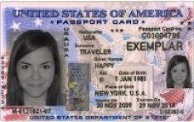 Example of a passport card