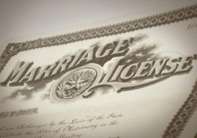 Image of a marriage license