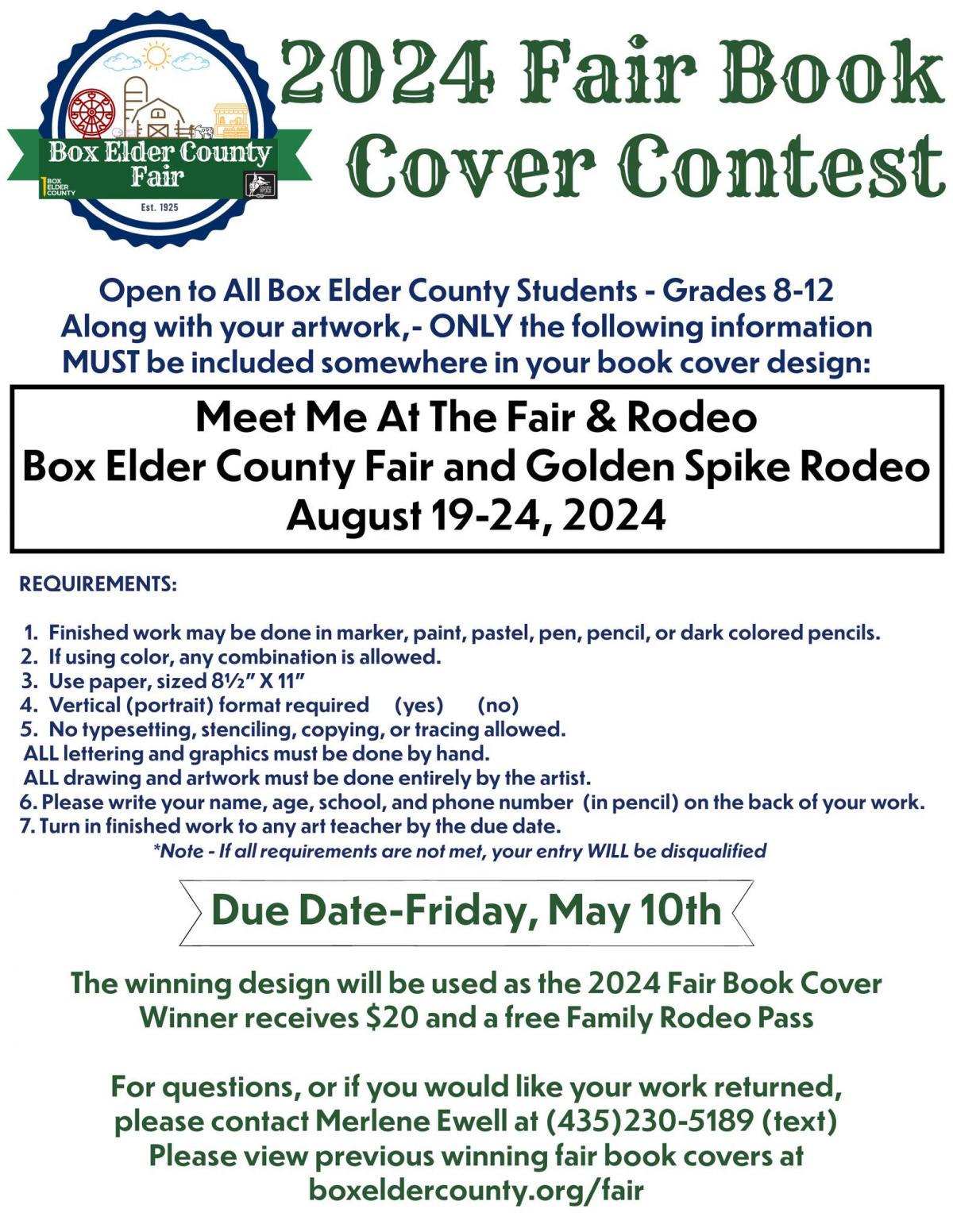 2024 Box Elder County Fair Fairbook Cover Contest